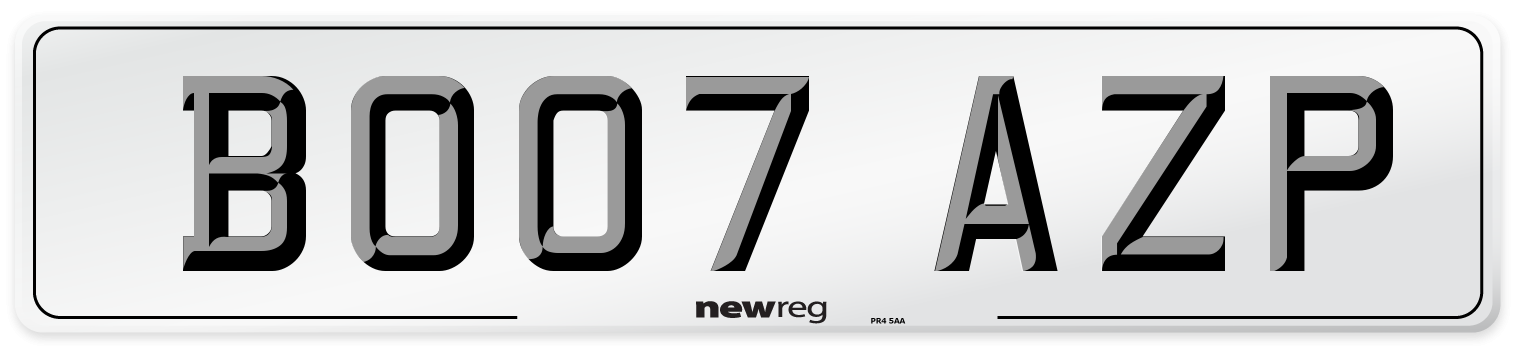 BO07 AZP Number Plate from New Reg